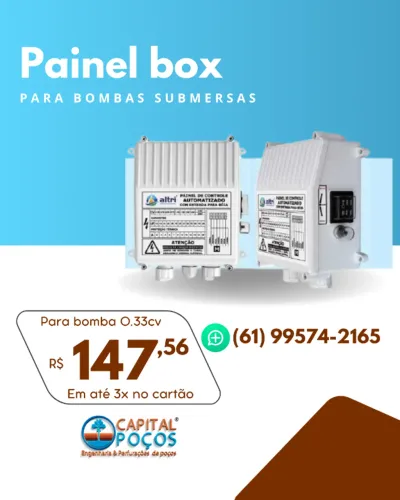 Caixa box para bomba de poços