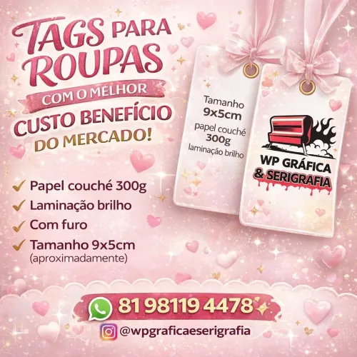 1.000 Tags de Roupas Personalizadas