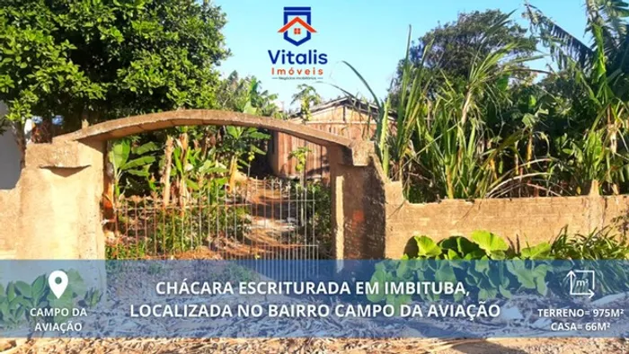Chácara escriturada á venda em Imbituba, no bairro Campo da Aviação á 600 metros da Praia