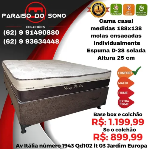 Cama casal molas ensacada ligou chegou
