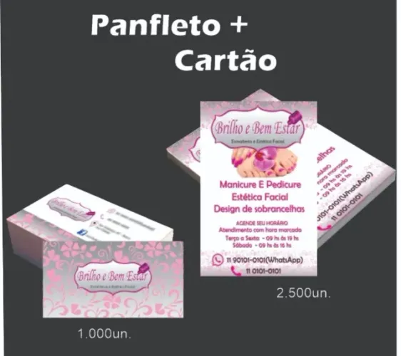 panfleto e cartão de visita
