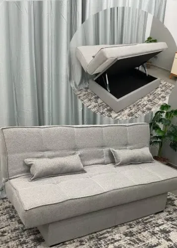 Sofá cama com baú 1.82 Zurich linho / FRETE GRÁTIS