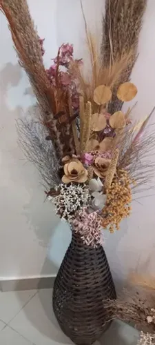 Vaso planta  rustico com arranjo