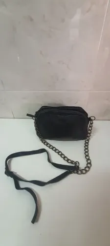 Bolsa couro alça corrente 