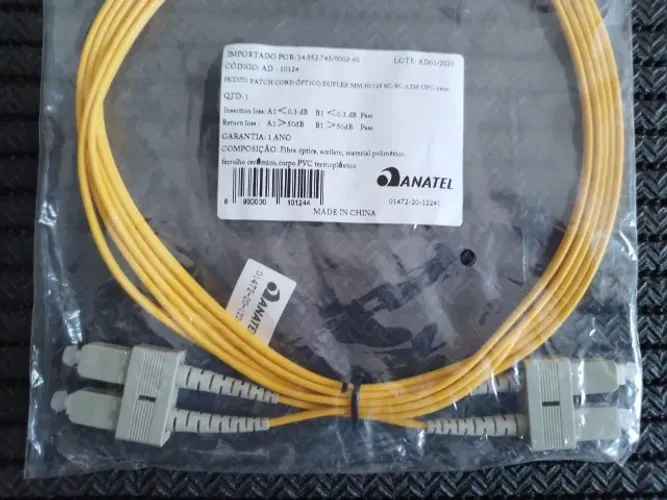 CORDÃO ÓPTICO PACTH CORD DUPLEX MM 50/125 SC-SC-2,5M-UPC-2MM AD-10124