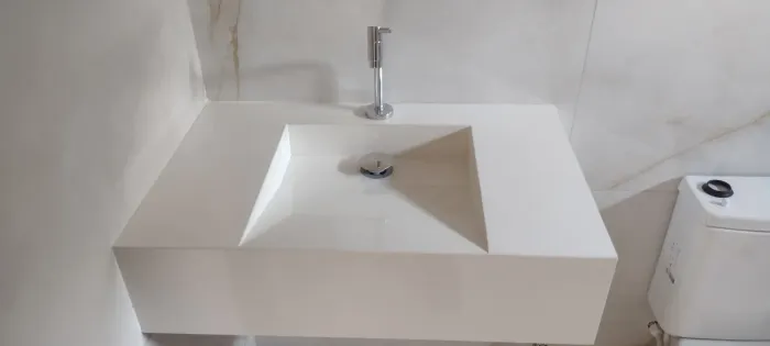 Pia de porcelanato para banheiro