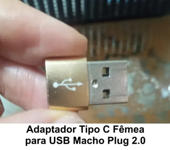 adaptador tipo c fêmea para usb macho plug 2.0 (nunca usado)