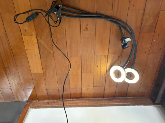 Iluminador ring led c suporte celular para mesa
