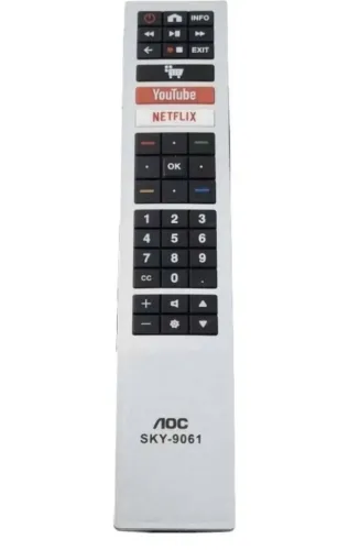 controle compatível com tv aoc + pilhas inclusas 