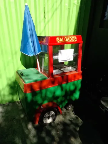 Carrinho de fibra de vidro para salgados 