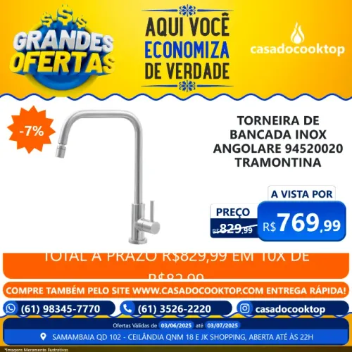 TORNEIRA DE BANCADA INOX ANGOLARE *