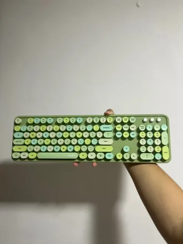 Teclado Mecânico Retrô Verde - MOFII Candy | Conexão sem fio, USB
