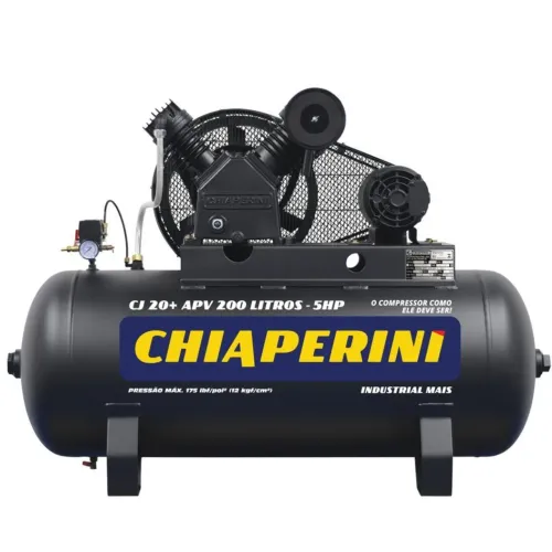 COMPRESOR DE AR 200LITROS 5CV TRIF 220/380V 175PSI 20PES CHIAPERINI