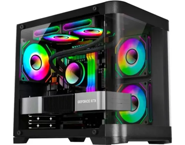 Gabinete Gamer K-Mex CG-01AG, Mid Tower, mATX, Frente em Acrílico e Lateral em Vidro