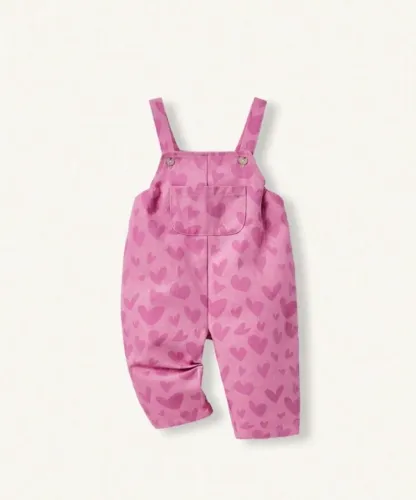 Macacão Infantil Rosa com Corações