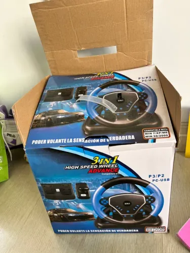 Volante 3 em 1 para PC e PS3 e PS2