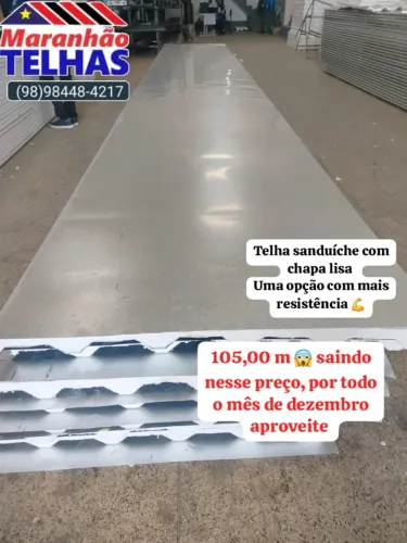 TELHAS TERMOACUSTICAS SANDUICHE COM CHAPA LISA GALVALUME 