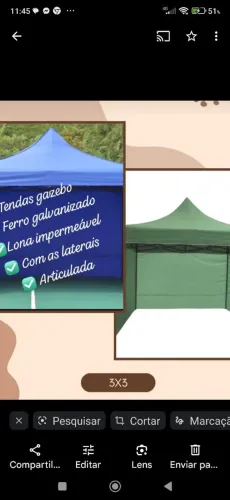 Tendas 3x3 completa, com lateral .
