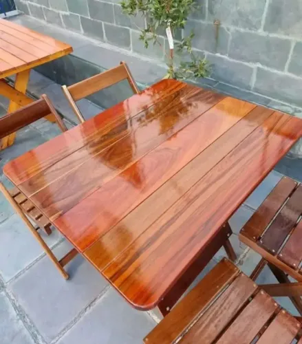 Mesa de madeira maciça Dobráveis para 4 pessoas