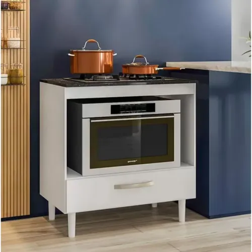 Móvel com forno embutido e cooktop