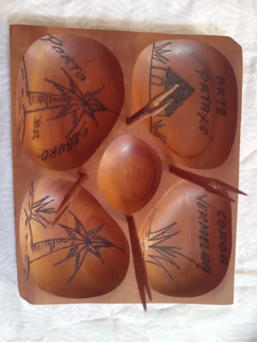 Jogo de 4 Peças em Madeira Decorativo - Tema Praia