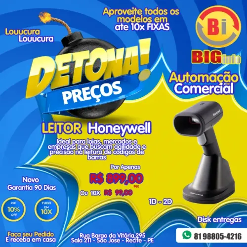 Leitor de Código de Barras Sem Fio 2D Honeywell Voyager 1472G