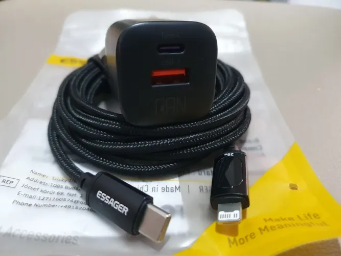 Carregador Turbo 20W para IPhone + Cabo de 2 metros 