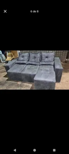 Sofá Modular Cinza com Chaise