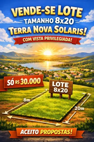 REPASSE de lote 8x20 no Terra Nova Solaris | Vista Privilegiada | Aceito Propostas