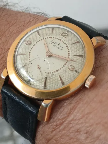 Relógio Eska 17 Jewels suíço à corda Vintage década de 1940 muito raro