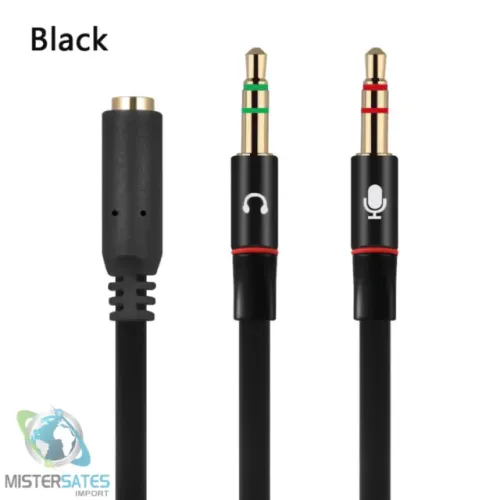 Cabo Adaptador Y Celular Fone P3 Fêmea - 2 P2 Macho Pc Xbox 22 cm - COD 967