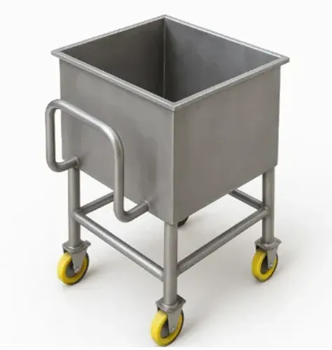 CARRINHO CUBA EM INOX 304 - CAPACIDADE 230L | ALTA RESISTÊNCIA E DURABILIDADE