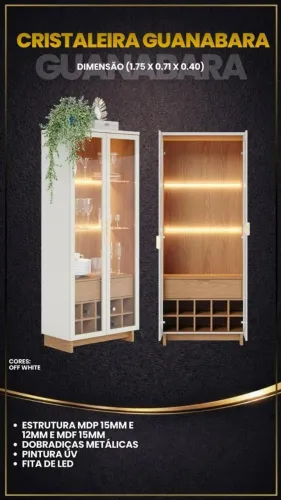 Cristaleira Guanabara com Led 