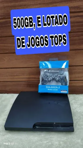 PS3 500Gb, e lotado de jogos de jogos tops