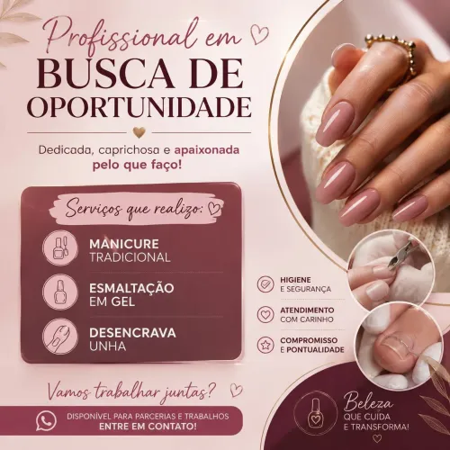 Manicure Profissional em Busca de Oportunidade 