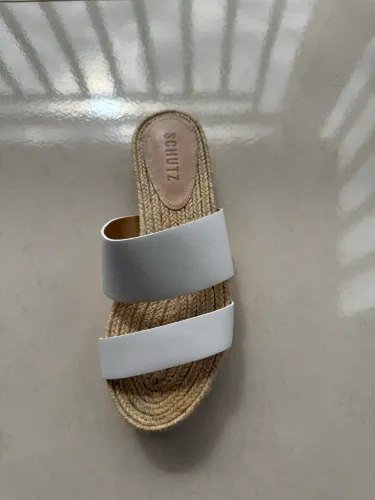 sandália slide double strap branca