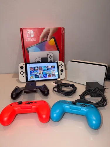 Nintendo Switch OLED Desbloqueado - Completo + 20 Jogos
