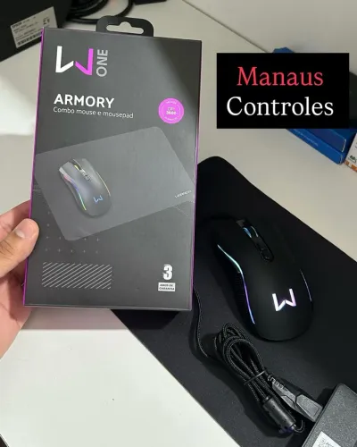 Combo Mouse USB 2.0 Com Fio 3600 Dpi + Mousepad Armory