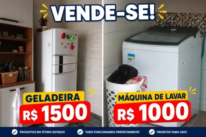 Geladeira e maquina de lavar brastemp semi novos