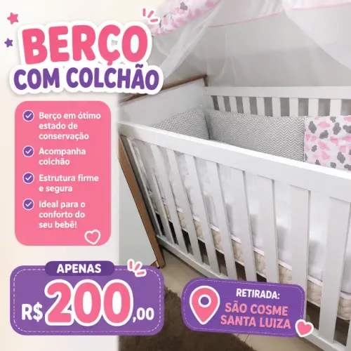 Berço com colchão 