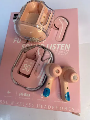 Fone de ouvido Bluetooth Wirelles 5.3 Ultrapods Max rosa