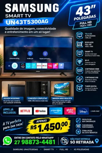 Tv Samsung 43" polegadas smart