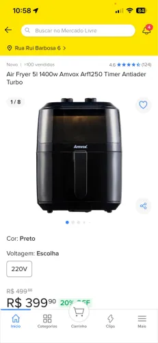 Air Fryer Amvox 1250 - R$ 300,00
