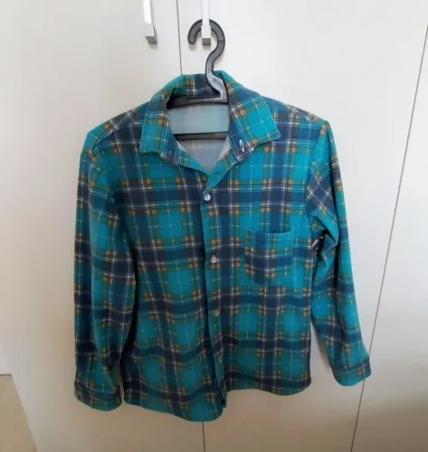 Camisa xadrez azul PP aveludada