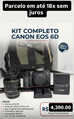  Kit Fotográfico Profissional - Canon EOS 6D (Full Frame)