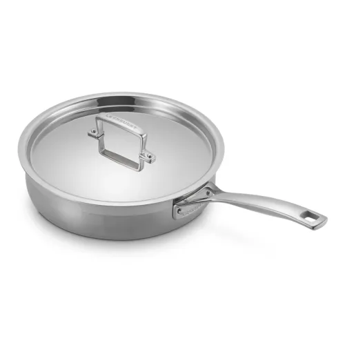 Panela Frigideira Funda Le Creuset Inox 3-Ply 24cm Com Tampa