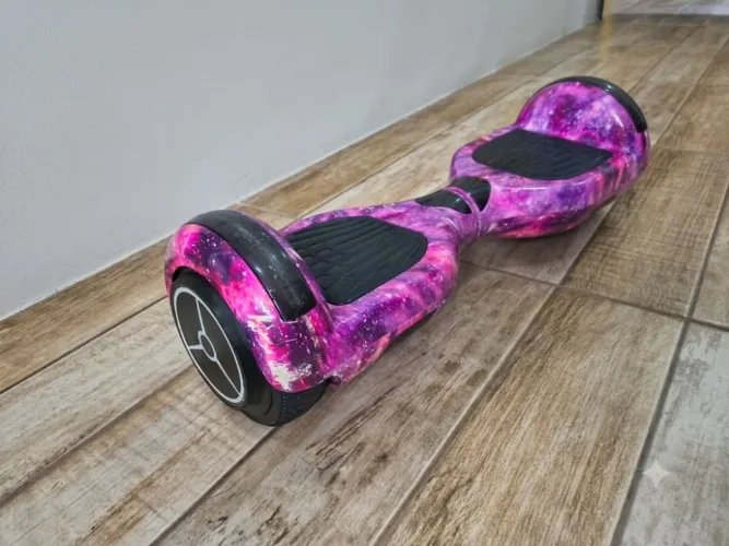 Hoverboard Skate Elétrico Estampa Galáxia Rosa - Com LED e Carregador