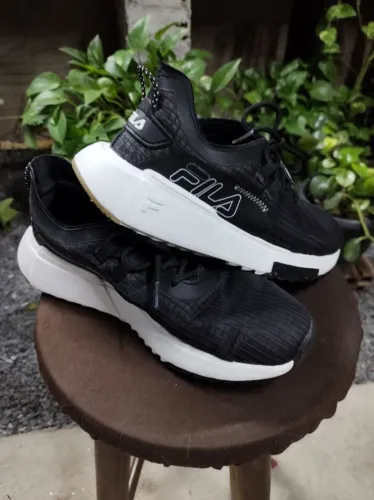 tênis fila f virtuous numero 37 preto e branco fitness treino academia corrida