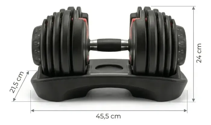 Halter Ajustável MKFIT de 24 kg com Base para Treino em Casa