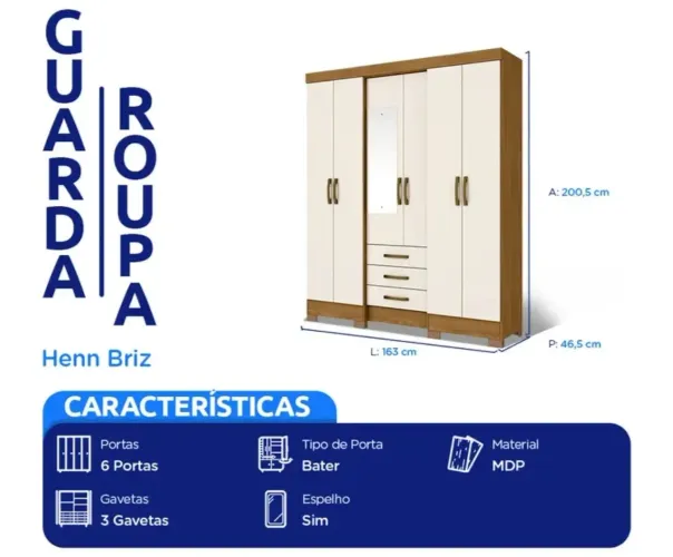 Roupeiro / Guarda Roupa Casal / Guarda-roupa